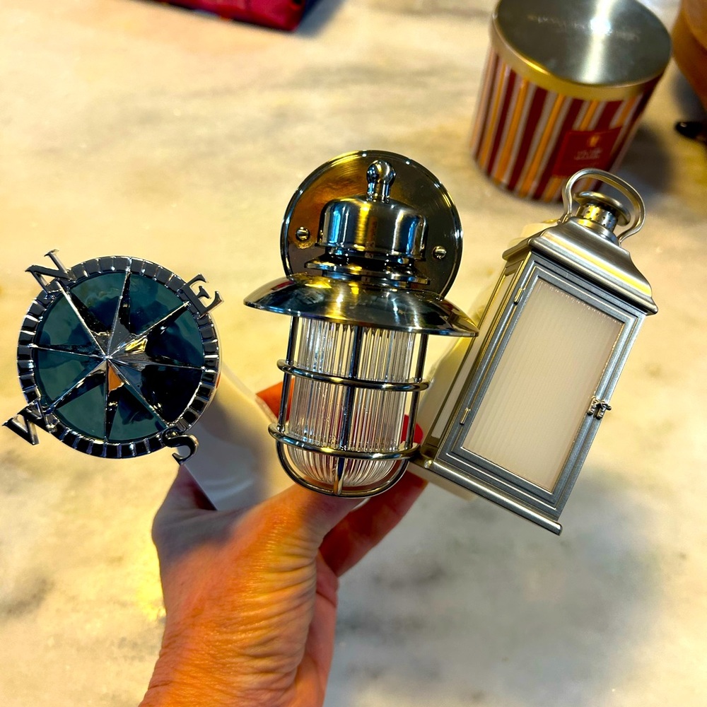 Lot of 3 Wallflowers Nightlights Silver Nautical Bath & Bod